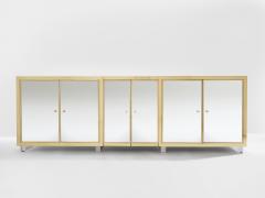 Michel Pigneres Michel Pigneres brass mirrored lucite feet sideboard 1970s - 4244033