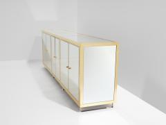 Michel Pigneres Michel Pigneres brass mirrored lucite feet sideboard 1970s - 4244034