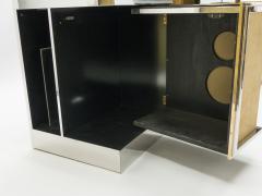 Michel Pigneres Rare Michel Pigneres brass mirrored alcantara sideboard circa 1969 - 1072546