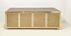 Michel Pigneres Sideboard Mirror Brass Metal Chrome by Michel Pigneres 1970s France - 4310817