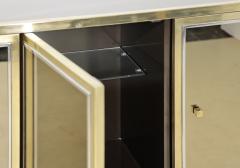 Michel Pigneres Sideboard Mirror Brass Metal Chrome by Michel Pigneres 1970s France - 4310824