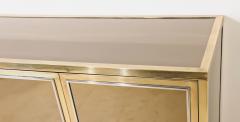 Michel Pigneres Sideboard Mirror Brass Metal Chrome by Michel Pigneres 1970s France - 4310827