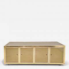 Michel Pigneres Sideboard Mirror Brass Metal Chrome by Michel Pigneres 1970s France - 4311029