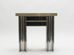 Michel Pigneres Small Hollywood Regency mirrored and brass French console table 1970s - 995946