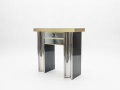 Michel Pigneres Small Hollywood Regency mirrored and brass French console table 1970s - 995948