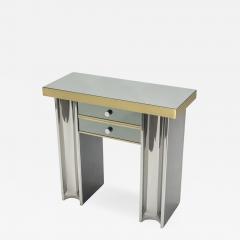 Michel Pigneres Small Hollywood Regency mirrored and brass French console table 1970s - 998489