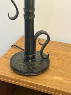Michel Zadouna sky Sculptural Art Deco Table Lamp in Hand Forged Wrought Iron by Michel Zadouna sky - 4748934
