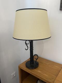 Michel Zadouna sky Sculptural Art Deco Table Lamp in Hand Forged Wrought Iron by Michel Zadouna sky - 4748937
