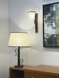 Michel Zadouna sky Sculptural Art Deco Table Lamp in Hand Forged Wrought Iron by Michel Zadouna sky - 4748961