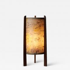 Michele Cascella Michele Cascella Signed Fabric and Wood Table Lamp 1950s - 4501056