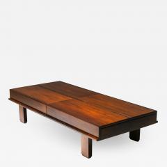 Michelluci walnut coffee table with storage 1970s - 1639215