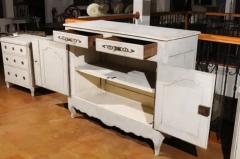 Mid 18th Century French Louis XV Period Painted Buffet with Drawers and Doors - 3417211