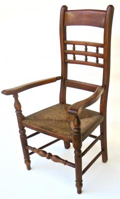 Mid 19th C Rush Seated Ladder Back Chair English circa 1850 - 2715527