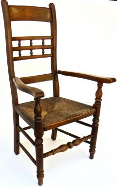 Mid 19th C Rush Seated Ladder Back Chair English circa 1850 - 2715531