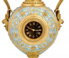 Mid 19th Century Antique French Gilt Bronze and Enamel Porcelain Urn Form Clock - 4706115