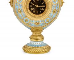 Mid 19th Century Antique French Gilt Bronze and Enamel Porcelain Urn Form Clock - 4706116