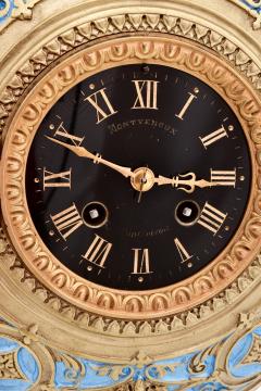 Mid 19th Century Antique French Gilt Bronze and Enamel Porcelain Urn Form Clock - 4706122