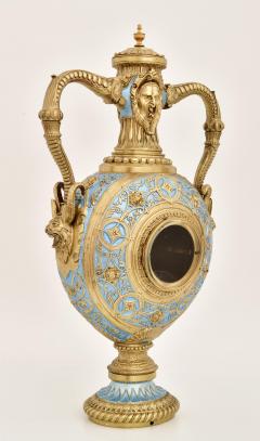 Mid 19th Century Antique French Gilt Bronze and Enamel Porcelain Urn Form Clock - 4706124