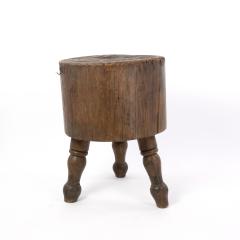 Mid 19th Century Butcher Block On Three Turned Legs Rhode Island Circa 1860  - 2180253