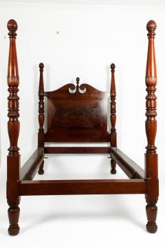 Mid 19th Century Empire Style Mahogany Four Poster Single Bed - 1131383