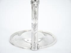 Mid 19th Century English Silver Plate Engraved Wine Cradle Holder - 3168206