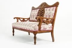 Mid 19th Century Hand Carved Mahogany Victorian Style Settee - 1170084