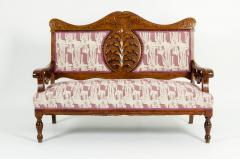 Mid 19th Century Hand Carved Mahogany Victorian Style Settee - 1170088