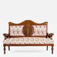 Mid 19th Century Hand Carved Mahogany Victorian Style Settee - 1171239