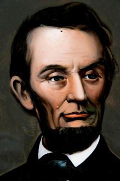 Mid 19th Century Lincoln Portrait Painting on Glass - 2073980