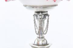 Mid 19th Century Silver Plated Art Glass Tazza - 1825342