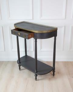 Mid 19th Century Swedish Ebonized Console Table with Brass Gallery and Slate Top - 4737322