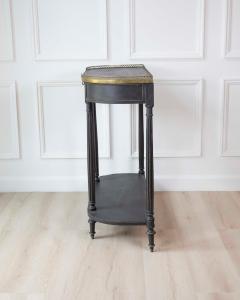 Mid 19th Century Swedish Ebonized Console Table with Brass Gallery and Slate Top - 4737326