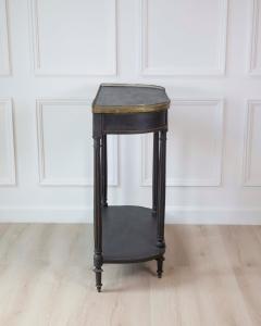 Mid 19th Century Swedish Ebonized Console Table with Brass Gallery and Slate Top - 4737354