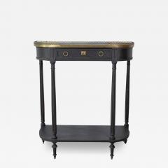 Mid 19th Century Swedish Ebonized Console Table with Brass Gallery and Slate Top - 4738867