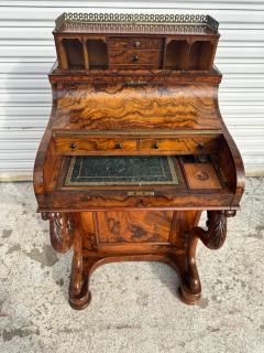 Mid 19th Century Victorian Burlwood Pop Up Davenport - 4416014