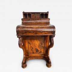 Mid 19th Century Victorian Burlwood Pop Up Davenport - 4419451