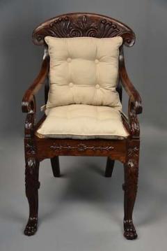 Mid 19th century Anglo Indian carved padouk open armchair - 4806294