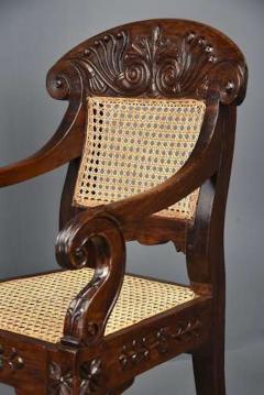 Mid 19th century Anglo Indian carved padouk open armchair - 4806302