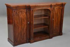 Mid 19th century mahogany breakfront bookcase with Gothic influence - 4757196