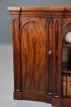 Mid 19th century mahogany breakfront bookcase with Gothic influence - 4757200