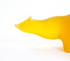 Mid 20th Century Amber Orange Decorative Sculpture Of A Bear - 4086117