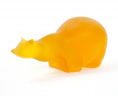 Mid 20th Century Amber Orange Decorative Sculpture Of A Bear - 4086118