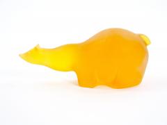 Mid 20th Century Amber Orange Decorative Sculpture Of A Bear - 4086120