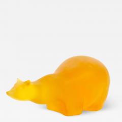 Mid 20th Century Amber Orange Decorative Sculpture Of A Bear - 4087383