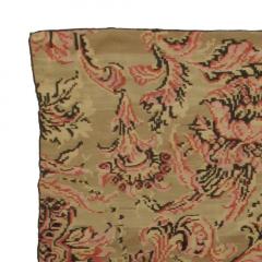 Mid 20th Century Bessarabian Beige Pink Brown Bold Botanic Handmade Wool Rug - 2457239