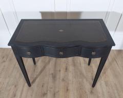 Mid 20th Century Black Console Desk with Curved Front and Original Leather Top - 4364616
