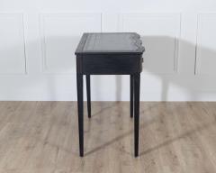 Mid 20th Century Black Console Desk with Curved Front and Original Leather Top - 4364618