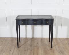 Mid 20th Century Black Console Desk with Curved Front and Original Leather Top - 4364629