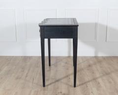 Mid 20th Century Black Console Desk with Curved Front and Original Leather Top - 4364630