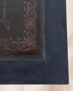 Mid 20th Century Black Console Desk with Curved Front and Original Leather Top - 4364665